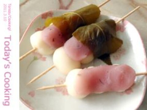 桜餡の串団子！とっても柔らかい～！